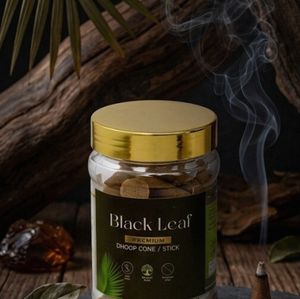 Incienso de Bambú Premium Black Leaf de Sellease en Frasco de Vidrio con Tapa Dorada, Ecológico y Orgánico, Aromático - Product Image 1