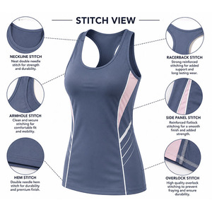 Women's Formal Strappy Tank <b>Top</b> with <b>Feathers</b> Breathable Quick-Dry Fabric for Fashionable Workouts - Product Image 4