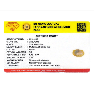 Premium 3.4 Carat Oval Cut Yellow Sapphire Loose Gemstone for Fine Jewelry - Product Image 4