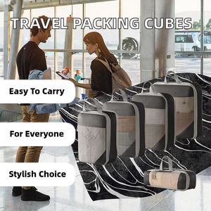 Juego de 5 Cubos de Compresión Plegables Ligeros para Empacar, con Bolsas para Zapatos y Ropa Interior, para Organización de Equipaje de Viaje, Venta al Por Mayor - Product Image 2