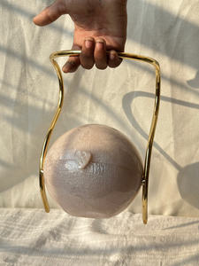 Indian Luxury <b>Handmade</b> Resin Sphere Clutch Bag With Metal Handle Evening Party Designer Womens Statement Handbag - Product Image 4