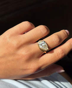 IGI/GIA Lab Grown Cut Diamond Vintage 14K Anillo de boda/compromiso amarillo Unisex Oro blanco fino para fiesta de aniversario-Worthy - Product Image 1