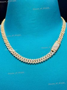 สร้อยคิวบาแบบ Iced Out ประดับเพชรโมอิสซาไนต์ทรงกลม VVS ชุบโรเดียม สำหรับผู้ชายและผู้หญิง สวมใส่ได้ทุกวัน หรูหรา - Product Image 5