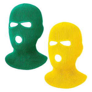 Pasamontañas de punto unisex con 3 orificios, cubrecara transpirable, impermeable, ajustable y cortavientos para deportes al aire libre - Product Image 1
