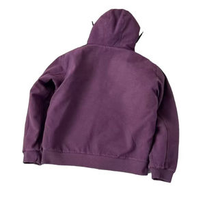 Sweat à capuche zippé unisexe en coton peigné épais 500 g/m² pour homme, avec logo personnalisé OEM, coupe oversize, effet délavé et matelassage, idéal pour l'hiver - Product Image 3
