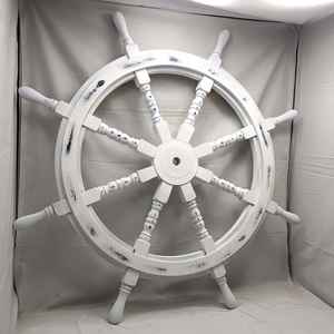Nautical Marine Wooden <b>Ship</b> Steering Wheel Handmade Polished Pirate <b>Boat</b> Decor Home Wall Hanging Christmas New Year Gift - Product Image 4