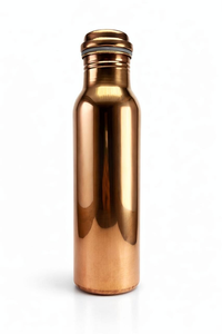 Bouteille d'eau en cuivre |   100% Cuivre |   Étanche aux fuites |   Rond en métal antique - Product Image 5