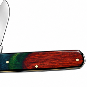 Navajas Plegables Rojas, Verdes, Azules, Plateadas y Doradas con Hoja de Acero Inoxidable, Mango de Madera Multicolor, Diseño Clásico para Exteriores - Product Image 2