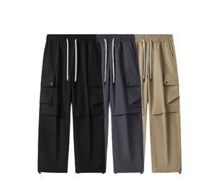 Pantalon cargo en polaire premium pour homme, épais et chaud pour l'hiver, avec logo brodé personnalisé, uni, vierge, pour la gym, le fitness et le sport - Product Image 4