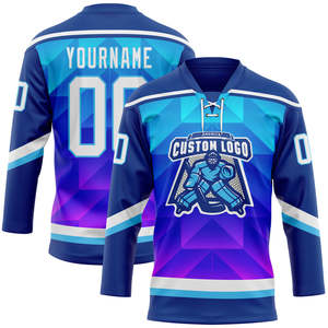 Maillot de hockey OEM sublimé, t-shirt d'équipe 100% polyester, vêtement de sport décontracté à manches longues, pull-over pour tenue d'équipe décontractée. - Product Image 2