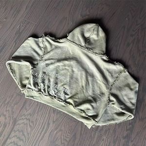 Sudadera con capucha para hombre, personalizada OEM, de invierno, de forro polar modal, con cremallera, lavada al ácido, desgastada, corta, con forro, ecológica - Product Image 1