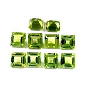 3x3mm AAA calidad Natural peridoto cuadrado facetado corte piedra preciosa suelta hecha a mano verde joyería semipreciosa para lote al por mayor - Product Image 1