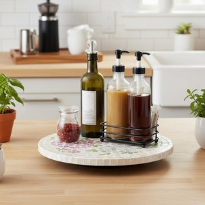 ถาดเสิร์ฟหมุนได้คุณภาพสูง ประดับมุก สำหรับใช้ในครัว - Product Image 4