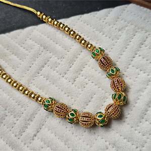 Fine Beaded Golden Ball Necklace - Product Image 2