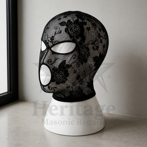 HMR Floral Lace Mesh Face <b>Mask</b> Balaclava Breathable For <b>Bondage</b> & Fetish - Product Image 3