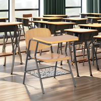 Mobilier scolaire Chaise d'étudiant Chaise de salle de formation et bureau Chaise d'école en bois avec tablette pour écrire
