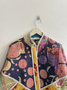 Indian Handmade Kantha Quilted Cotton <b>Jacket</b> For Women <b>Patchwork</b> Boho <b>Jacket</b> - Product Image 6