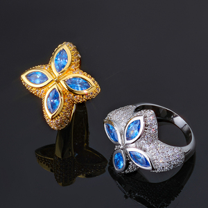 Bague Papillon en Moissanite, Argent 925, Pierres Colorées, Aile Florale, Bague Statement Élégante, Cadeau de Mode pour Femme, Bague de Mariage et de Fête - Product Image 3