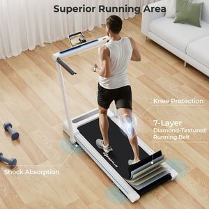 Tapis Roulant Pieghevole da 2,5 HP con Schermo LED, Funzionamento Manuale e Telecomando - Product Image 3