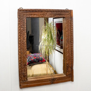 High on Demand Farmhouse Style Wooden <b>Frame</b> Mirror for Hallways and Bathroom Decor Available for Sale - Product Image 4