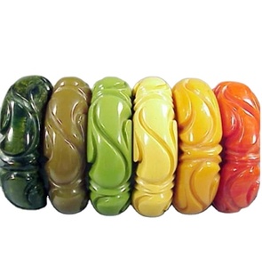 New Colorful Resin <b>Bangle</b> Bracelets Stackable Sculpted Folk Art Design Irregular Shape Home Decoration Artistic Jewelry Wedding - Product Image 4