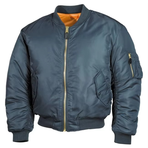 Wholesale Customize New Men's Stand Embroidery Reversible Windproof Zipper Closure Bomber <b>Jacket</b> Casual Sports - Product Image 4