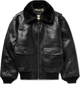 Vestes en cuir pour hommes, style aviateur, avec garniture en peau de mouton, personnalisées OEM, mode hiver - Product Image 1