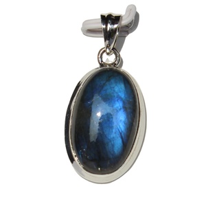 2024 haut de gamme unisexe en argent Sterling 925 Wrap pendentif Labradorite Cabochon forme ovale Piedras Naturales mode pendentifs breloques - Product Image 6