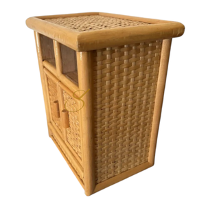Meubles miniatures vintage en bambou et rotin, armoire de rangement en rotin des années 1980 RefW1 - Product Image 3