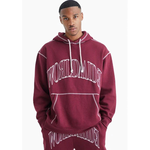 Conjunto Deportivo Unisex con Capucha Doble y Cremallera Completa, Pantalones Anchos Oversize, Estilo Hip Hop Urbano para Otoño/Invierno, 100% Algodón, Color Liso - Product Image 3