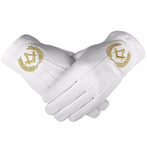 Gants maçonniques en coton de la plus haute qualité, prix d'usine en gros, pour les quatre saisons, accessoires maçonniques. - Product Image 6