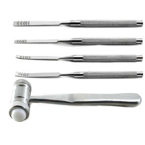 สิ่วตัดกระดูก Astrin Surgical Dental Osteotome สำหรับแยกสันกระดูก ทำจากเหล็กกล้าไร้สนิม พร้อมค้อนตอกสำหรับขยายกระดูก - Product Image 1