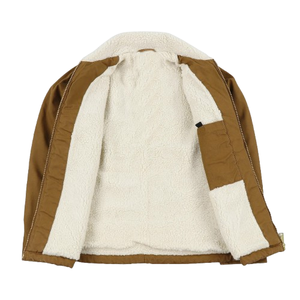 Heavy Duty Men's <b>Canvas</b> <b>Jacket</b> With Sherpa Fleece Collar Winter Warm Fleece Lined Workwear <b>Jacket</b> - Product Image 3