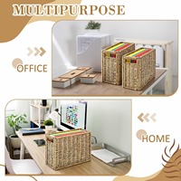 Boîte de rangement suspendue en jonc de mer, panier de classement pliable et portable, panier de rangement fait main, vente en gros, écologique, fabriqué au Vietnam