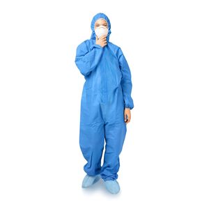 Tuta Protettiva Monouso Blu XXL con Cappuccio Unisex, 1 Pezzo, 50 GSM PP, Abbigliamento di Sicurezza per Situazioni di Rischio - Product Image 1