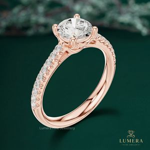 แหวนแต่งงานหรือแหวนหมั้นทรงกลมแบบคลาสสิกสำหรับผู้หญิง ดีไซน์ทันสมัย - Product Image 3