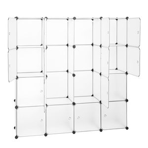 Organizzatore Modulare per Armadio a 16 Cubi in Plastica, Guardaroba Portatile Fai-da-Te, Sistema di Scaffalature e Cassetti per Libreria - Product Image 5