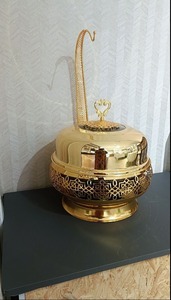 Pot de service élégant en acier inoxydable de style arabe avec couvercle en verre et poignées en alliage de zinc pour la restauration de restaurants du Moyen-Orient - Product Image 5