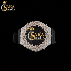 Luxurious Quartz Analog Business <b>Watch</b> Stylish <b>Skeleton</b> Moissanite Diamond Square Luxury Fashion Leather Glass Hip Hop - Product Image 3