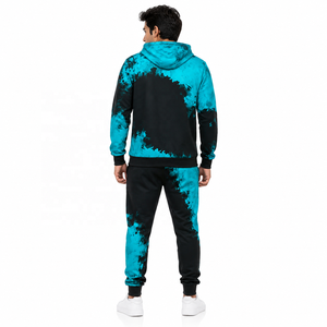 Ensemble de survêtement pour homme avec sweat à capuche imprimé et fermeture éclair, pantalon de jogging décontracté coupe régulière, en polyester imprimé FRENCH TERRY, usine B2B - Product Image 3