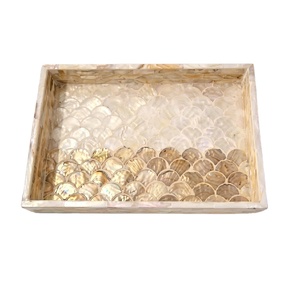 Bandeja Rectangular de Alta Calidad Hecha a Mano con Incrustaciones de Madreperla, Decorativa para el Hogar, Precio Accesible - Product Image 1
