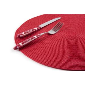 Set di 6 tovagliette rotonde in plastica Excelsa 36x36 cm rosse - Product Image 2