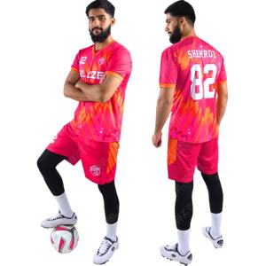 ชุดเล่นฟุตบอลผ้าโพลีเอสเตอร์เสื้อเจอร์ซีย์ชุดเล่นฟุตบอลชุดเล่นฟุตบอลแบบเต็มตัวชุดเล่นฟุตบอล100% สำหรับผู้ใหญ่แบบออกแบบได้ตามที่ต้องการ - Product Image 1