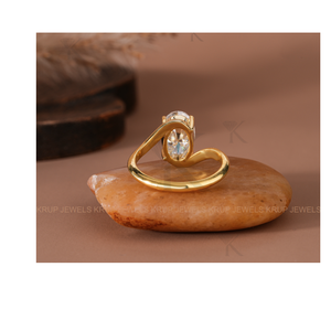 Elegante Anillo de Compromiso Solitario de Corte Ovalado, Hipoalergénico, Plata de Ley 925, Banda de Diamantes Brillantes, Joyería Nupcial Minimalista - Product Image 5