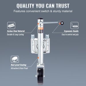 Martinetto per Rimorchio Bolt-On 32.8 con Ruota in PP e Maniglia, Capacità 1000 libbre, per Rimorchi di Barche e Moto d'Acqua - Product Image 4