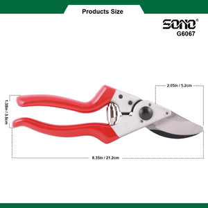 Tijeras de Podar SONO G6067 de Grado Industrial, Duraderas, con Mango de Plástico de Agarre Suave y Hoja Metálica Cromada con Revestimiento Plástico - Product Image 4