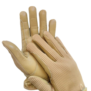 Guantes de equitación de cuero para exteriores, producto de color sólido, transpirables, guantes de protección ecuestre. - Product Image 1
