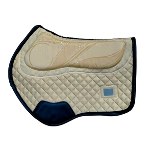 Tapis de selle équestre premium beige en néoprène à mémoire de forme 18 mm, ajustement précis, ultra-doux, matelassé, confortable et durable - Product Image 1