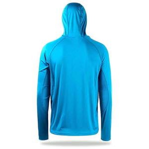 <b>Mens</b> Lightweight Hooded Fishing Shirt UPF 50 Quick Dry Solid Color Polyester <b>Long</b> <b>Sleeve</b> Pullover <b>Top</b> - Product Image 2