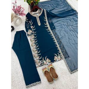 ชุดเสื้อและชุด Dupatta สำหรับใส่ทำงานปาร์ตี้งานปักสำหรับผู้หญิง - Product Image 6